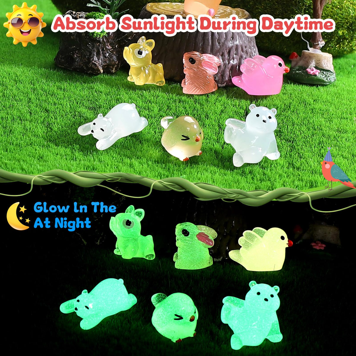 DWWPOO fairy garden miniatures brighten terrariums and slime crafts.