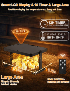 DXHAOSTET chicken brooder heat plate remote-control setup enables easy temperature management.