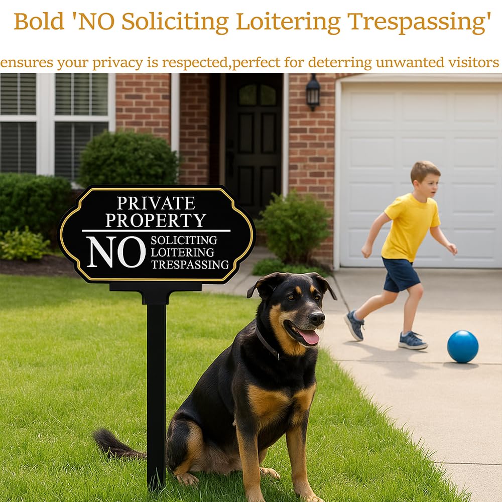 DXSIGN no soliciting sign mounted by front door for visitor management.