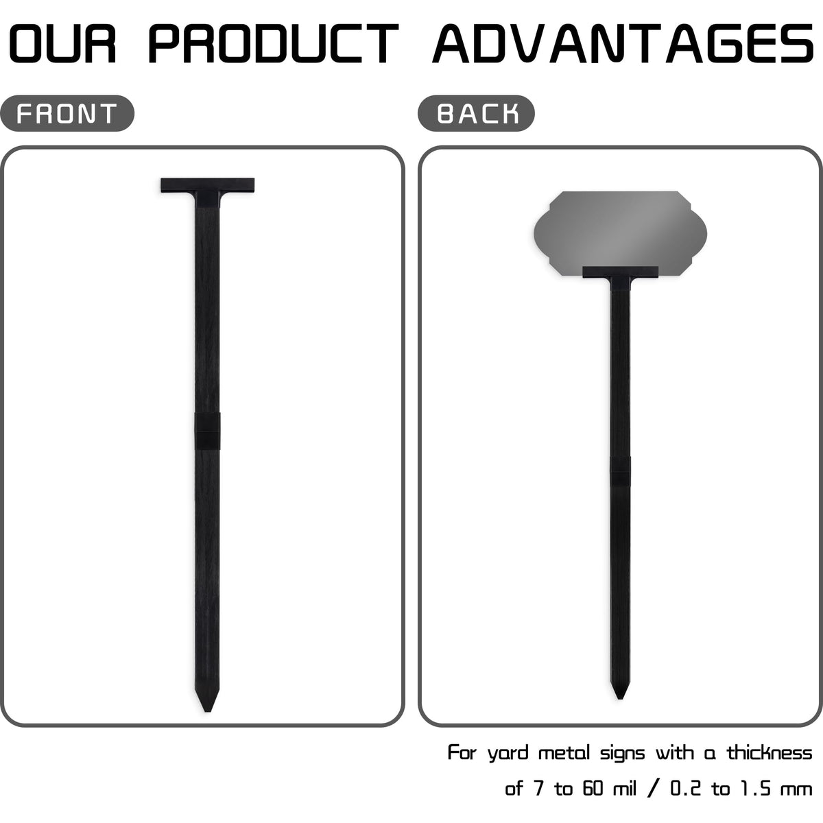 DXSIGN durable fiberglass stake withstands outdoor weather