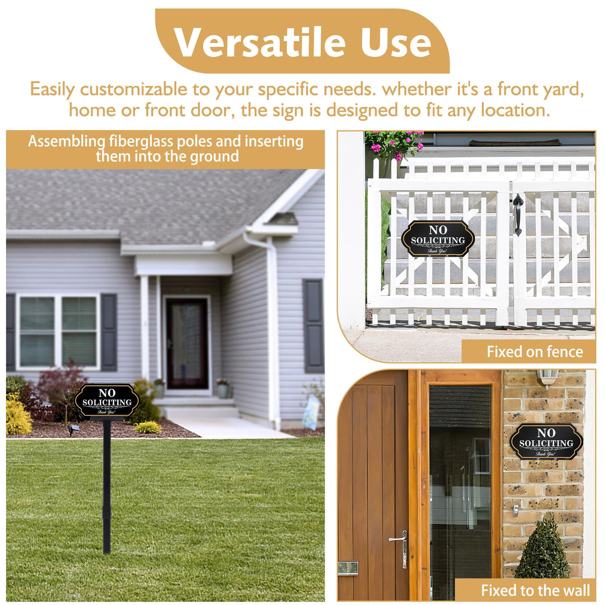 DXSIGN Outdoor yard sign mounted on a stake beside a front door.