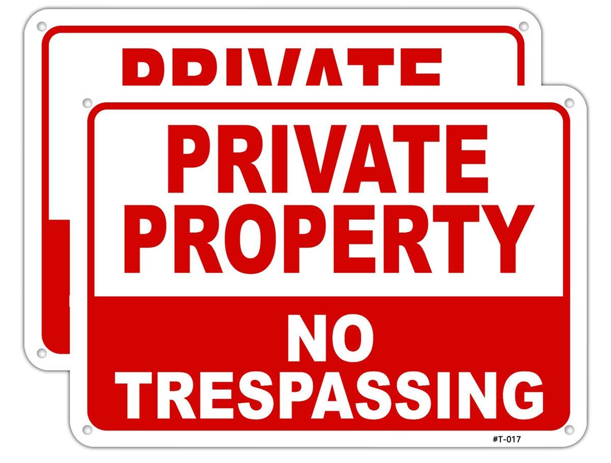 Dxyizus Signs no-trespassing sign 10x14 aluminum for durable outdoor property marking.