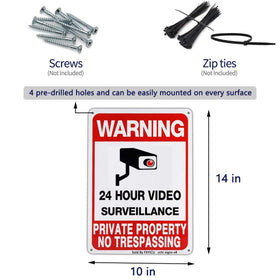 Dxyizus four pack property sign set for security.