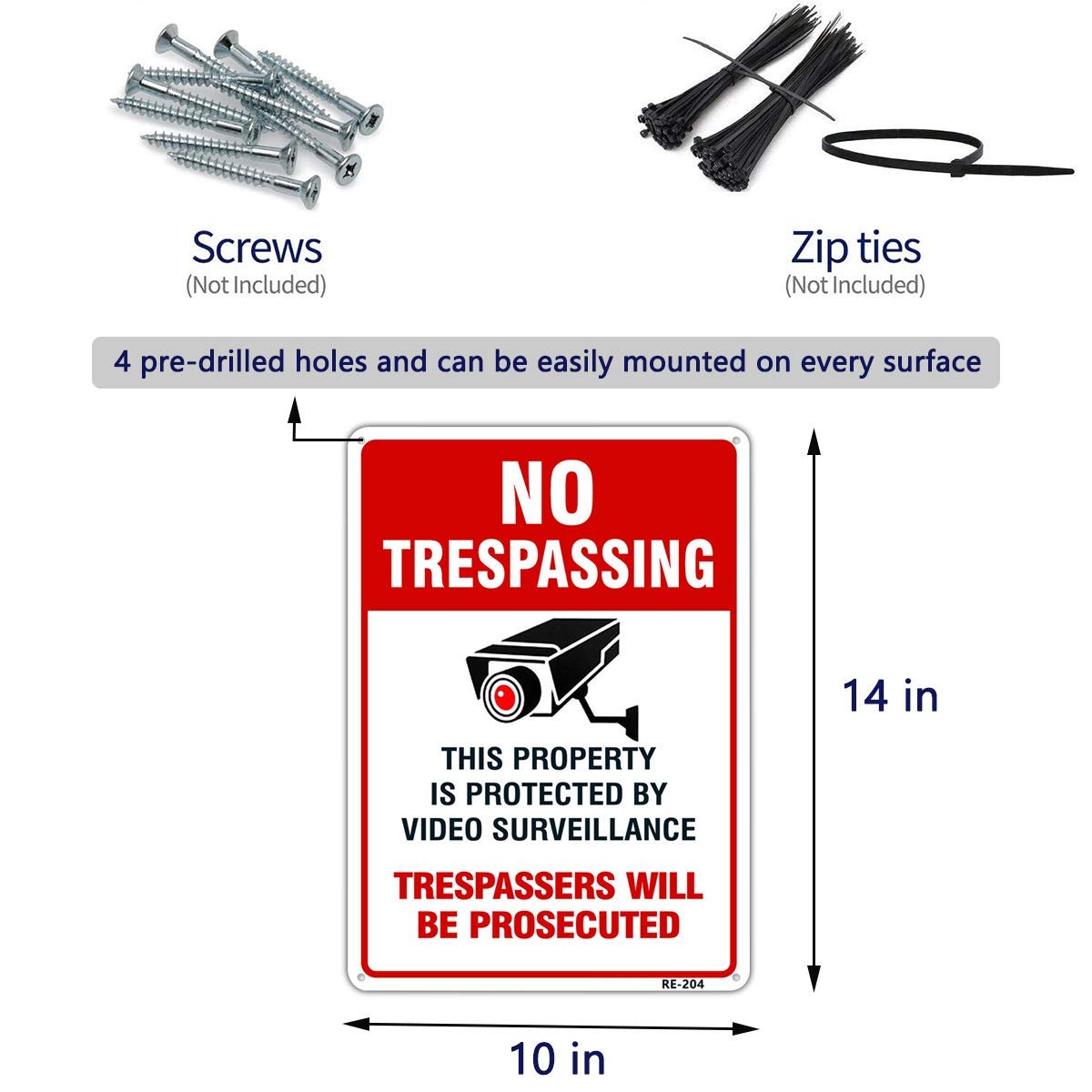 Dxyizus easy-mounting sign with pre-drilled holes enables quick installation.