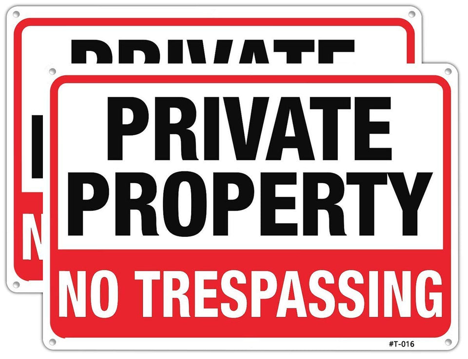 Dxyizus Signs private property no trespassing 14x10 front view deters intruders