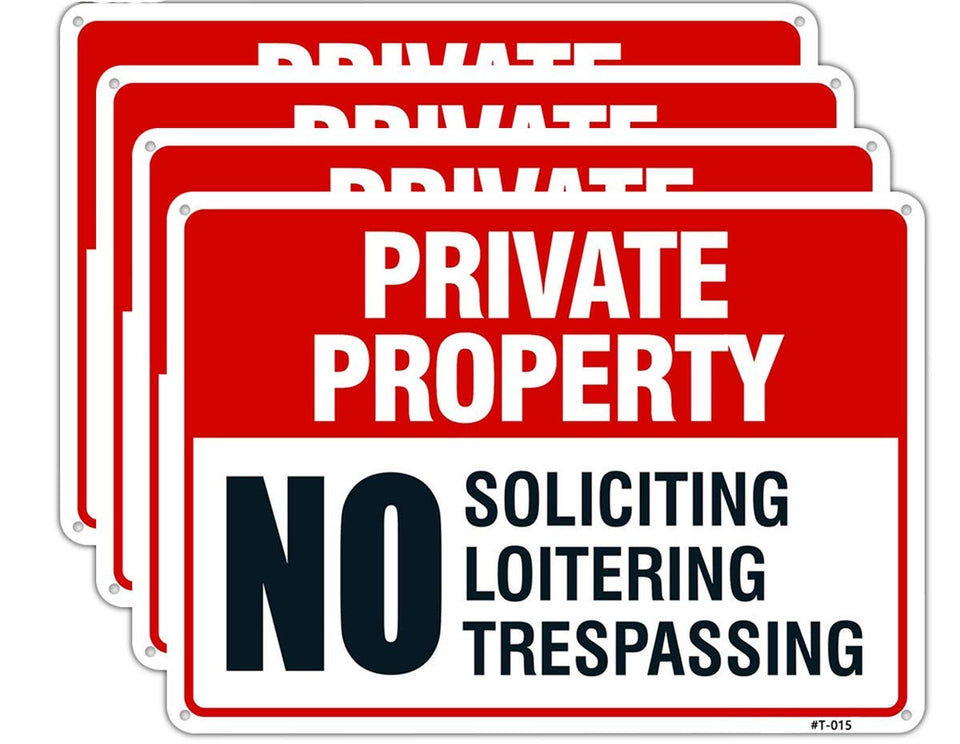 Dxyizus Signs large private property no trespassing sign 10x14 mounted on gate to deter trespassers