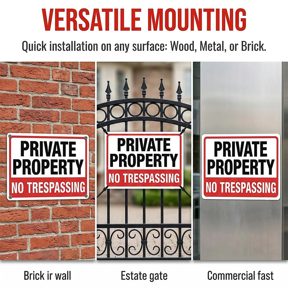 Dxyizus Signs private property sign set withstands weather and wear