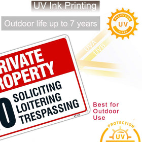 Dxyizus Signs no soliciting sign 10x14 easy mounting on fence with four holes