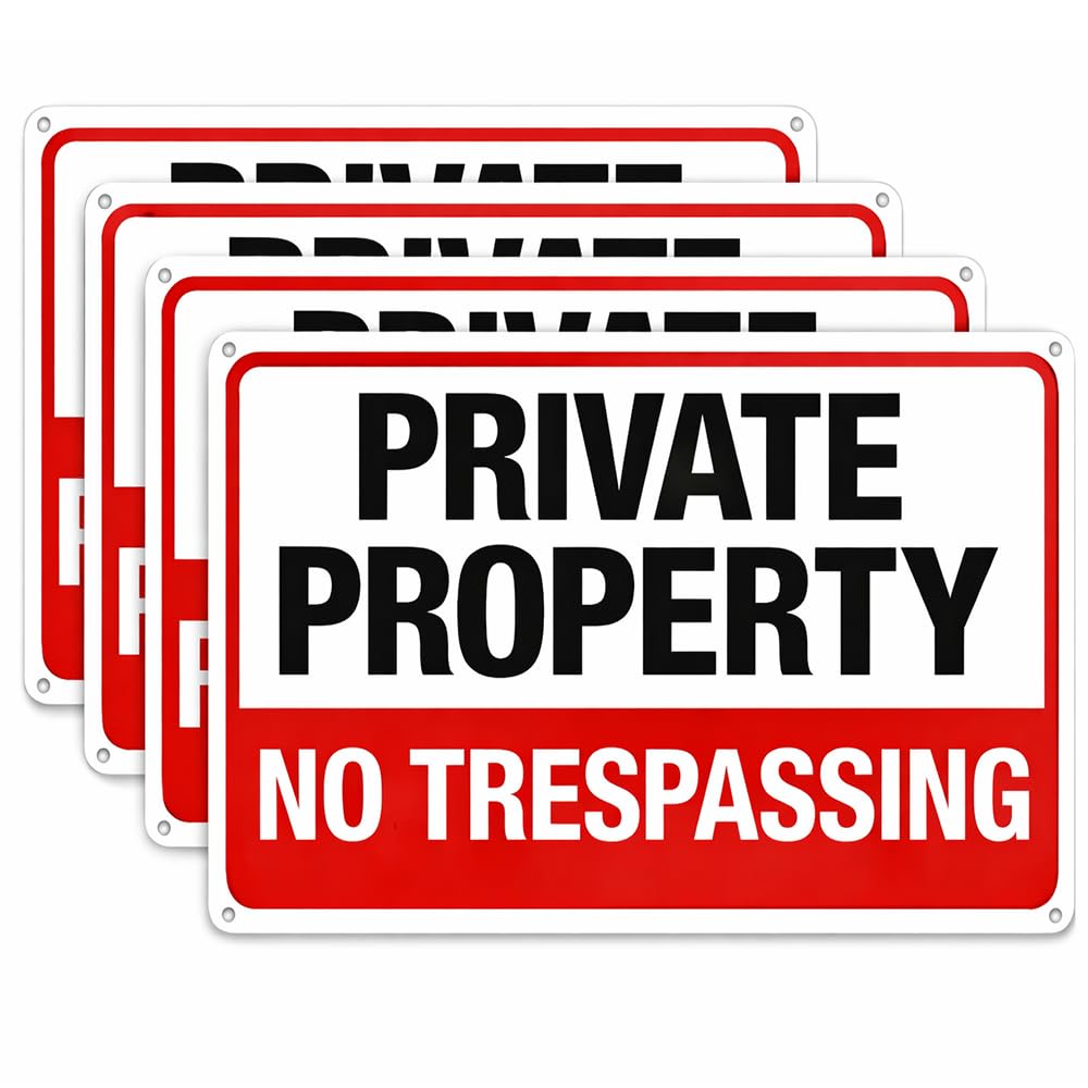 Dxyizus Signs no trespassing sign on a fence for outdoor privacy