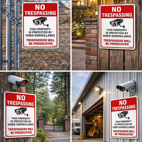 Dxyizus Signs no trespassing private property outdoor sign guarding the yard.
