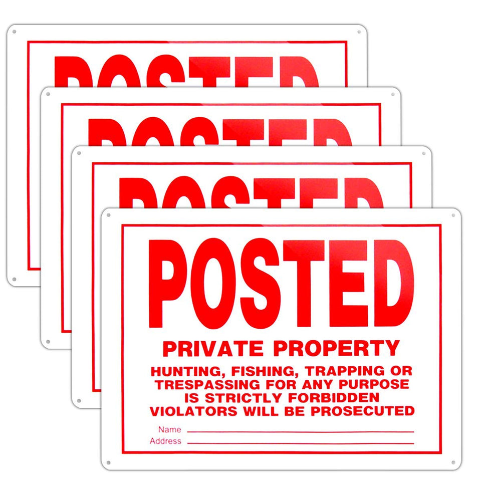 Dxyizus Signs No Trespassing sign with blue design for outdoor visibility.