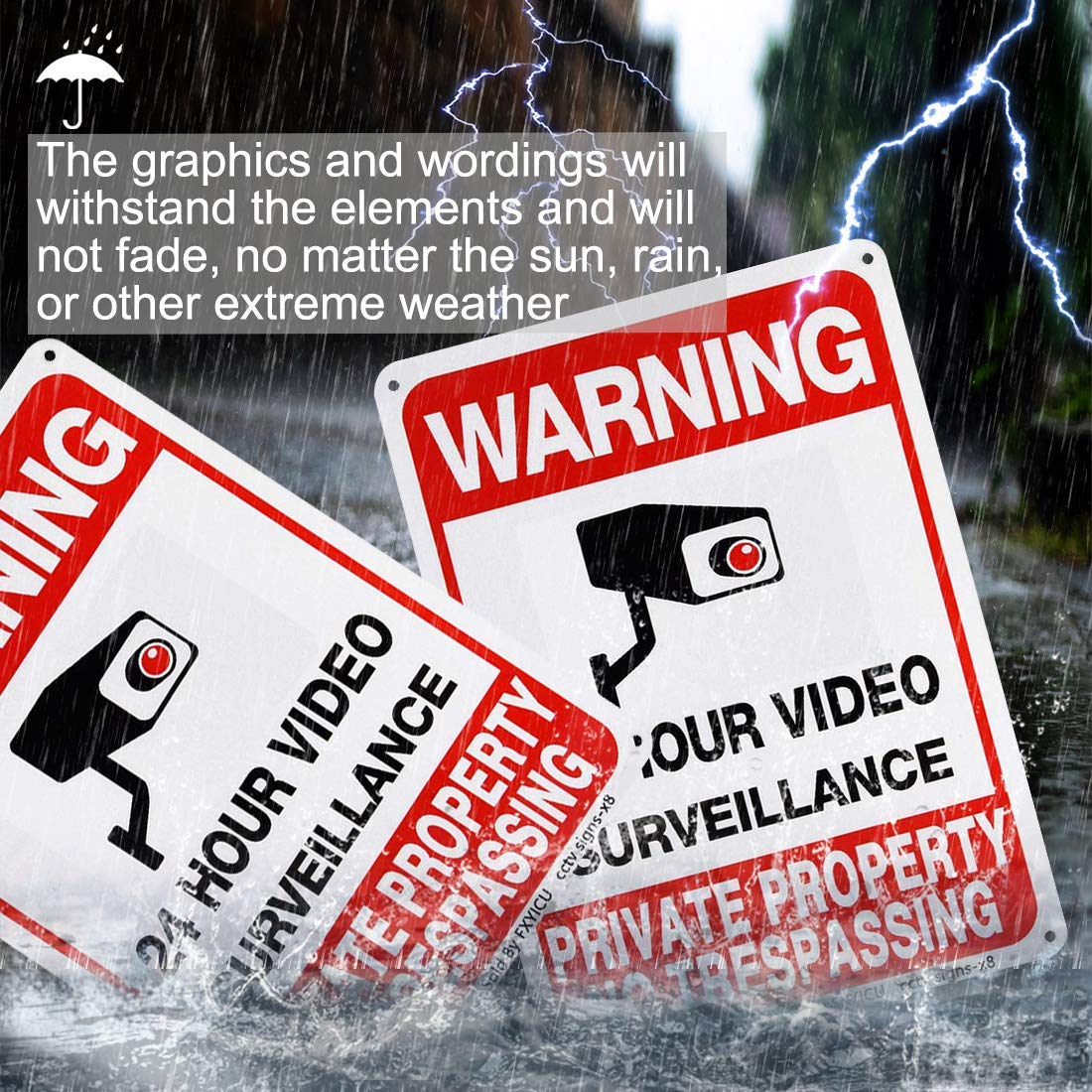 Dxyizus weatherproof outdoor sign withstands rain and sun.
