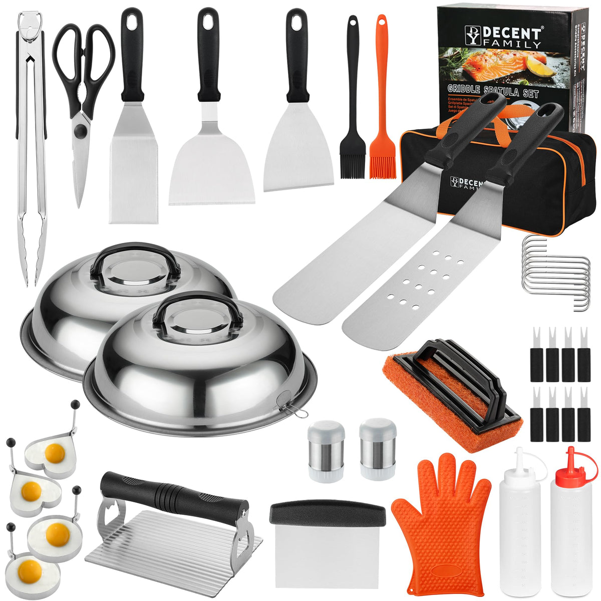 DY DECENT FAMILY 40-piece griddle kit displayed for versatile outdoor cooking