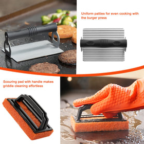 DY DECENT FAMILY grill tongs and scraper for precise turning and cleaning