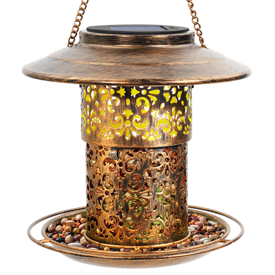 DY-SKTY metal bird feeder for outdoor hanging shows durability and weather resistance.