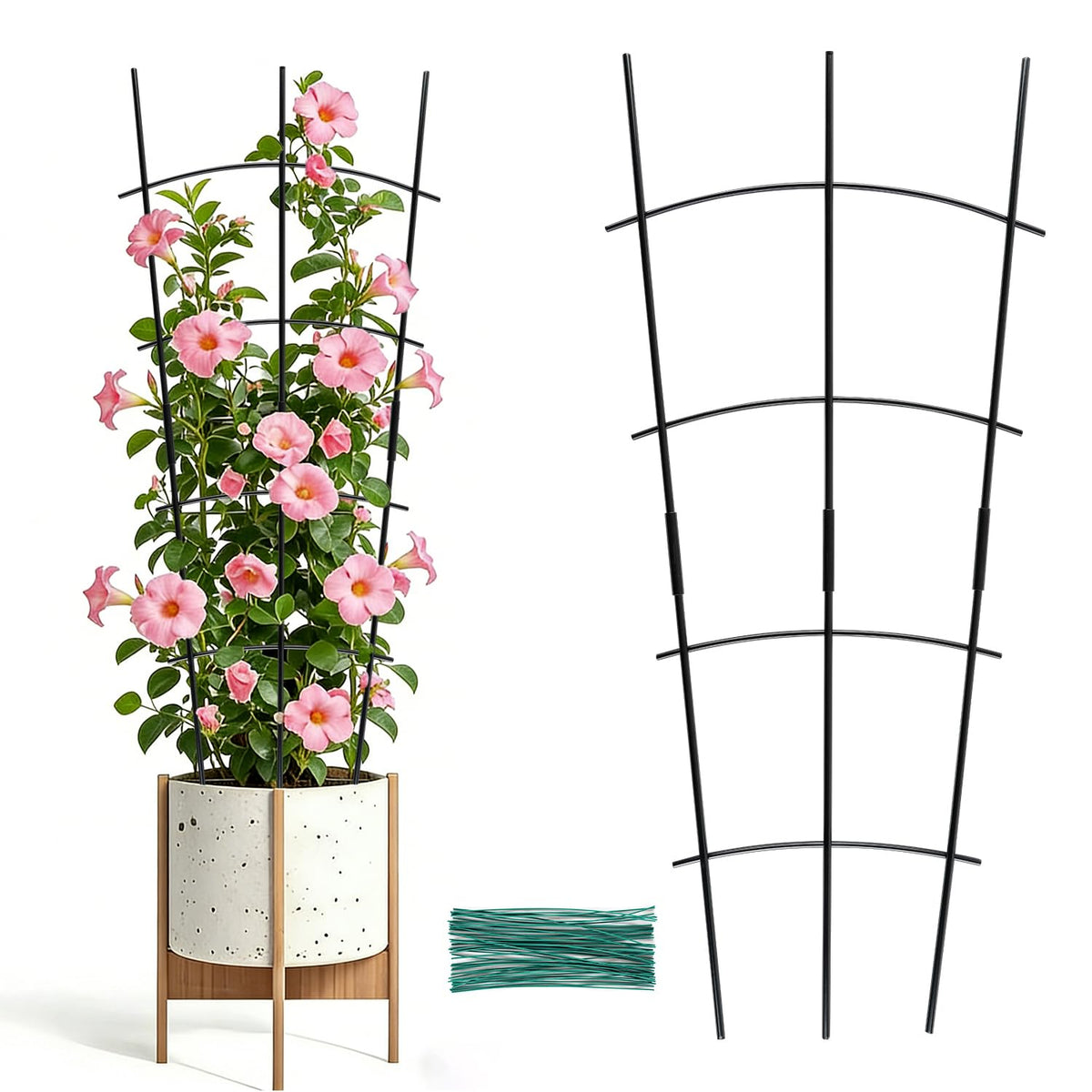DYBEEDUAL garden trellis with wave design supporting climbing plants indoors or outdoors.