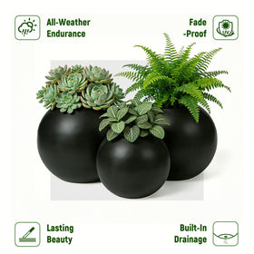 DYCYRQ fiberstone planter fits standard 12-inch nursery pots for easy garden updates.