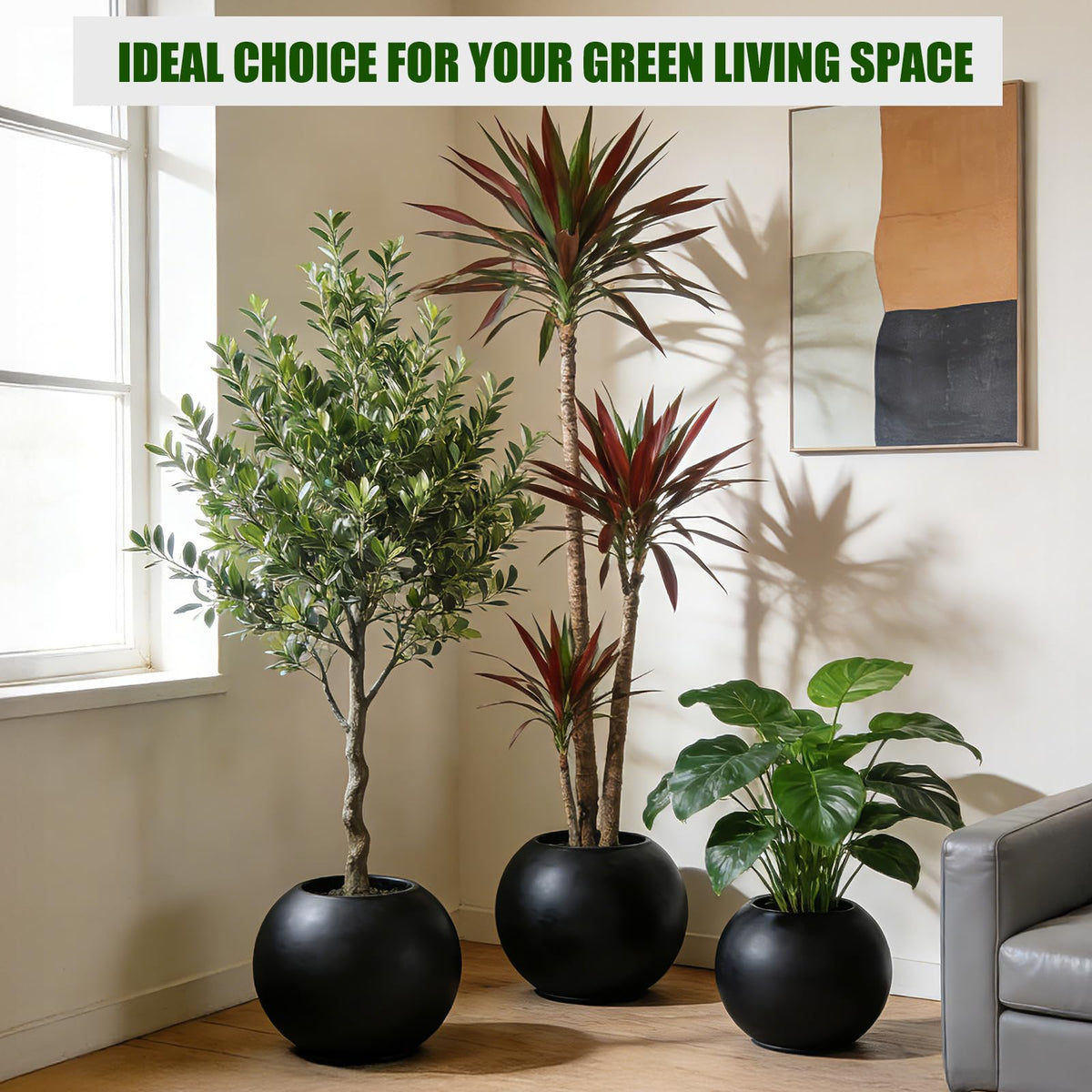 Matte black finish adds modern elegance to indoor or outdoor spaces.