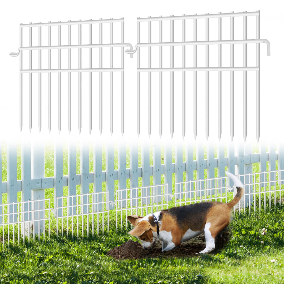 Dyemair 37ft white barrier fence close-up showing rustproof wire.