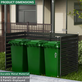 Dyemair three-panel outdoor fence conceals AC units while allowing airflow.