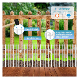 Dyemair white border fence along garden edge blending aesthetics.