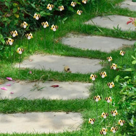 DYJAGYO bee garden stake in flower bed brightening planting spaces