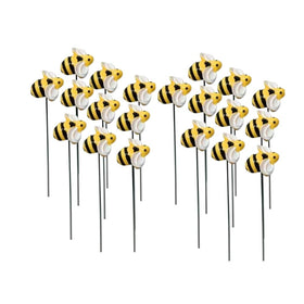 DYJAGYO bee stake flower pot decor, weatherproof resin adds outdoor charm