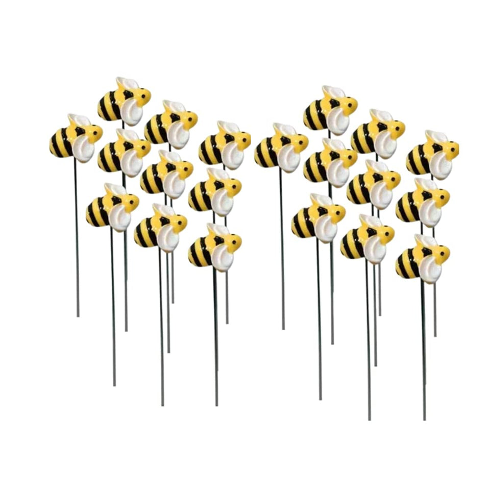 DYJAGYO bee stake flower pot decor, weatherproof resin adds outdoor charm
