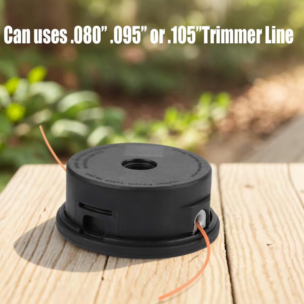 Dylawnio two-pack trimmer head provides ready replacement.