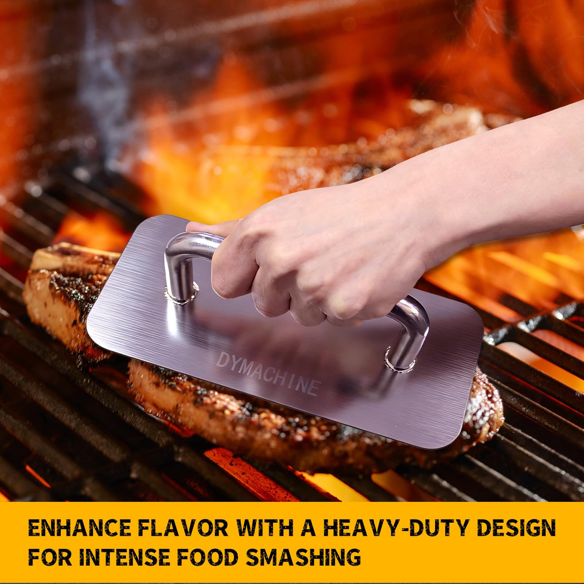 DYMACHINE durable brushed steel construction for a long-lasting kitchen tool.