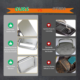 DYMACHINE non-stick smooth bottom reduces sticking during pressing.