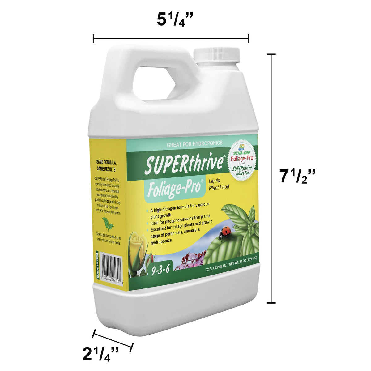 Dyna-Gro Foliage Pro indoor-plants ready-to-use liquid formula supports vibrant growth