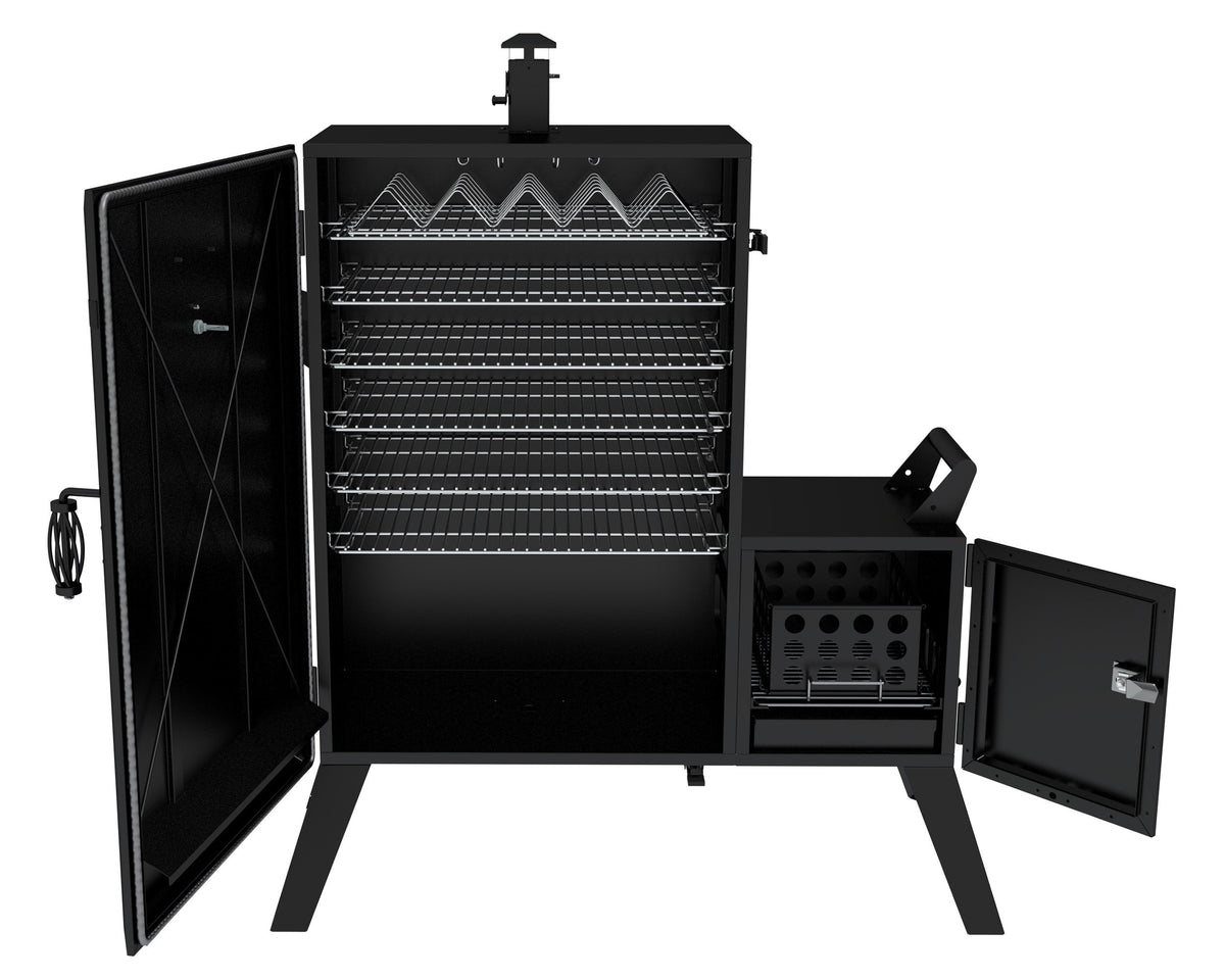 Dyna-Glo DGO1890BDC-D adjustable smoke stack for flavor control.