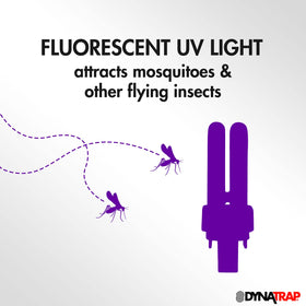 Dynatrap DT1260 UV replacement bulb maintains maximum trapping power outdoors.