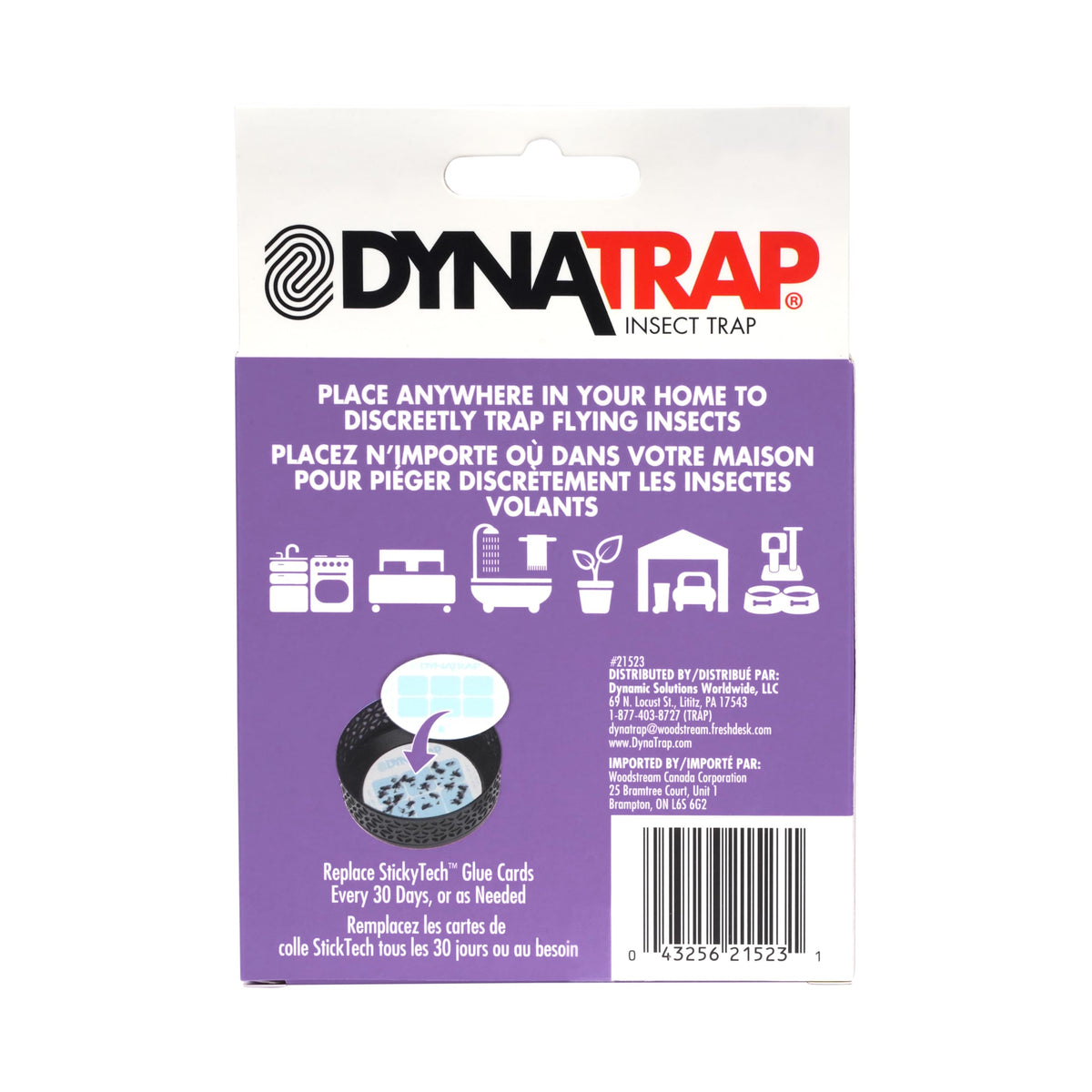 Dynatrap StickyTech glue card when full signals easy replacement