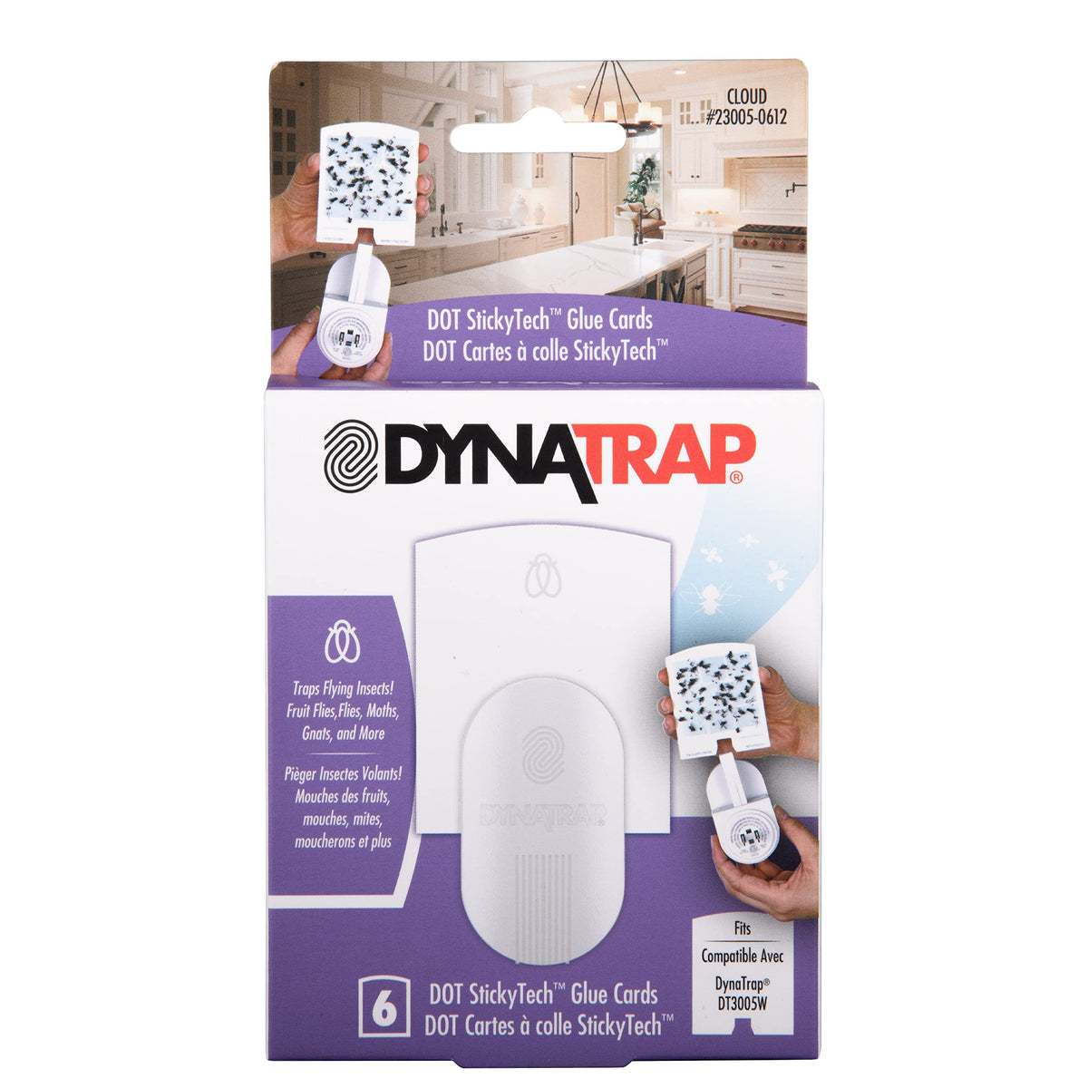 DynaTrap StickyTech glue card for DT3005W traps flying insects securely until disposal.