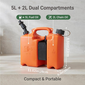 DZDY combi can shows 5L fuel and 2L oil compartments