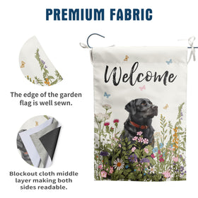 DZGlobal 12x18 yard flag with black lab motif for welcoming entryways