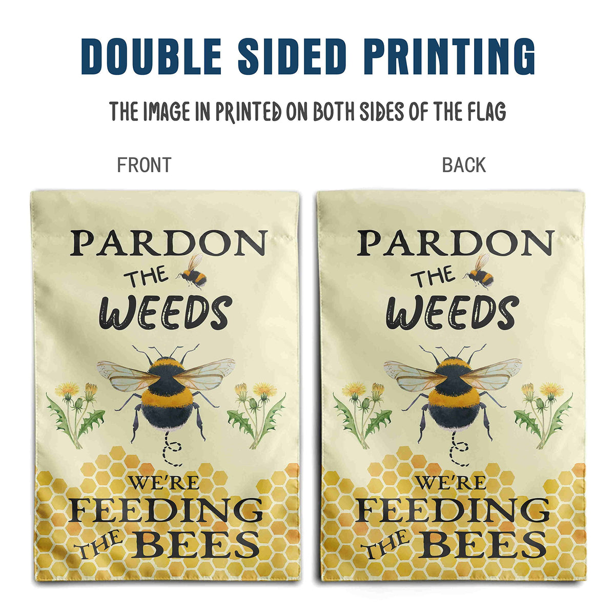 DZGlobal bee garden flag placed on patio for seasonal charm