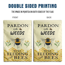 DZGlobal bee garden flag placed on patio for seasonal charm