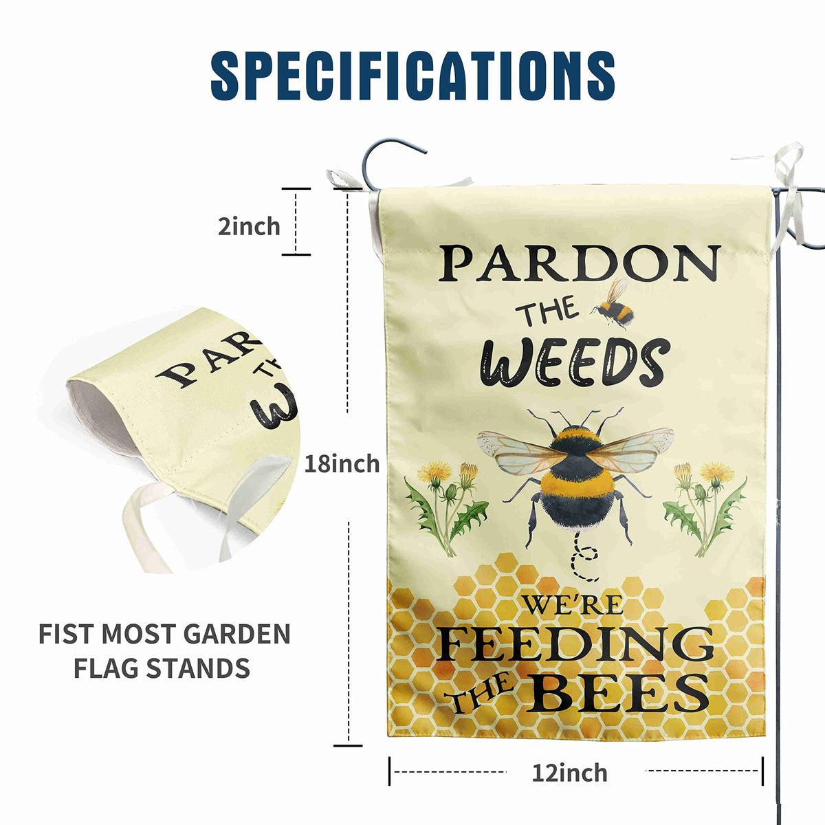 DZGlobal bee yard sign shows easy install for quick porch decor