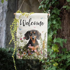 DZGlobal dachshund garden flag fits standard yard flag stands and posts