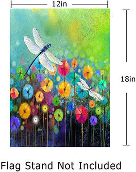 DZGlobal double-sided dragonfly floral flag provides vibrant visibility from both sides.