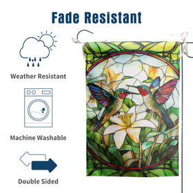 DZGlobal hummingbird artistic detail flag, bright colors create a welcoming entryway.