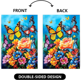 DZGlobal outdoor butterfly decor flag, 28x40, ideal for patios and gardens