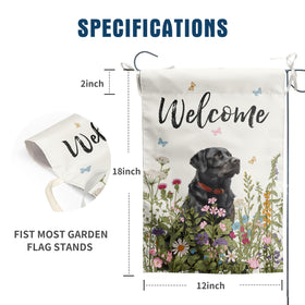 DZGlobal outdoor garden flag with floral lab design enhances porch decor