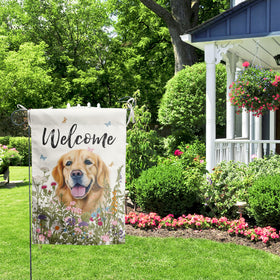 DZGlobal welcome flag for patio or veranda with spring-summer charm.