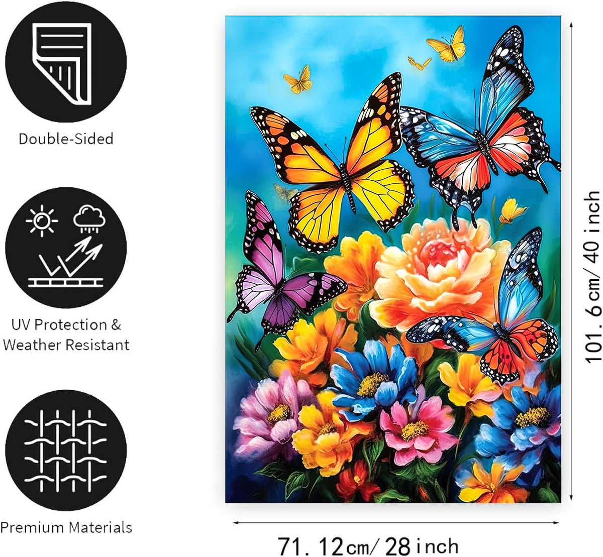 DZGlobal spring summer flower flag, 28x40, bright colors for welcoming yards