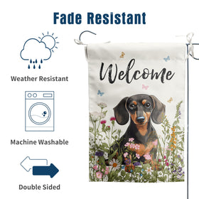 DZGlobal spring-summer garden flag dachshund design enhances garden decor