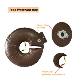 Dzxnnt brown tree watering bag durable PVC construction withstands sun and weather.